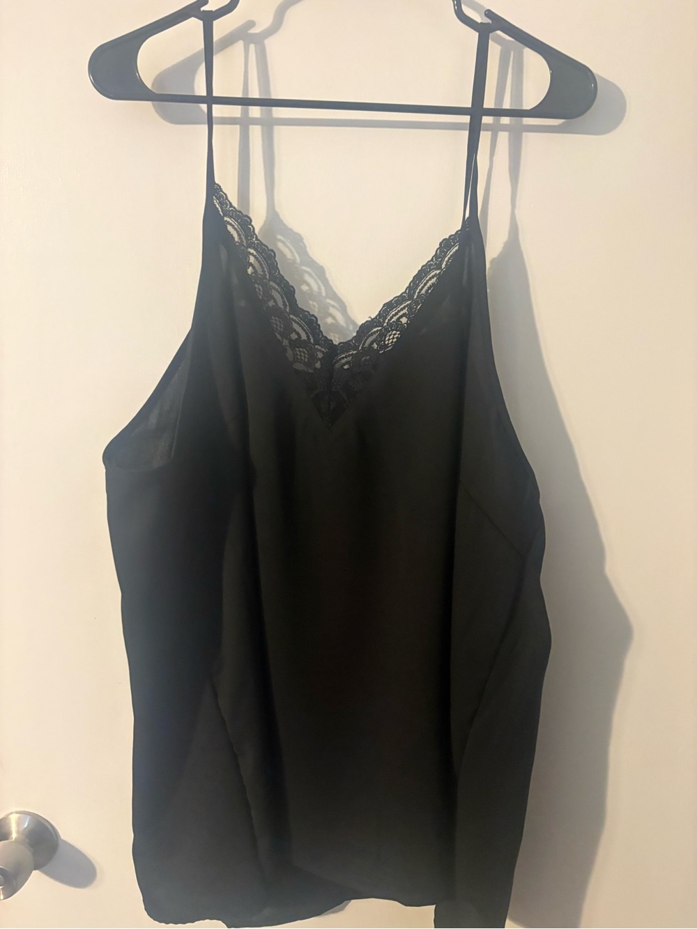 Black Lace-Trim Cami Tank Top - Women 4xl